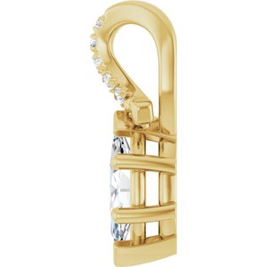 14K Yellow Gold 7x3.5 mm Marquise Pendant Mounting – image 5