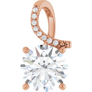 10K Rose Gold 10 mm  Round Pendant Mounting