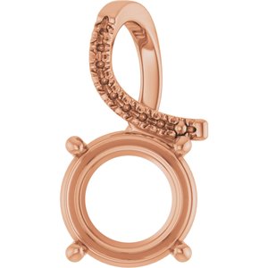 10K Rose Gold 10 mm  Round Pendant Mounting – image 2