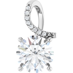 14K White Gold 10 mm  Round Pendant Mounting