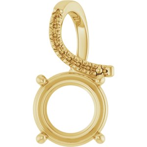 14K Yellow Gold 10 mm  Round Pendant Mounting – image 2
