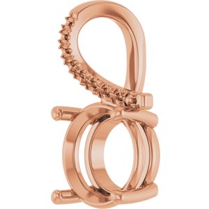 10K Rose Gold 10 mm  Round Pendant Mounting – image 4