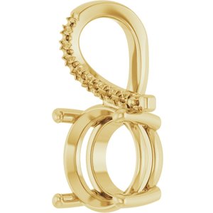 18K Yellow Gold 10 mm  Round Pendant Mounting – image 4