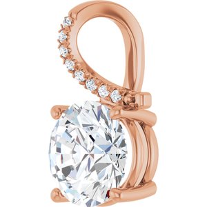 14K Rose Gold 10 mm  Round Pendant Mounting – image 3
