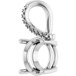 14K X1 White Gold 10 mm  Round Pendant Mounting – image 4