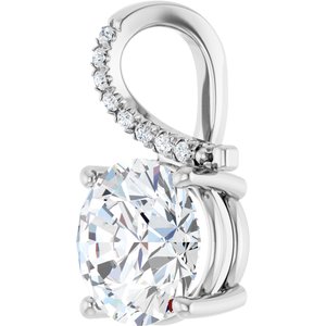 14K X1 White Gold 10 mm  Round Pendant Mounting – image 3