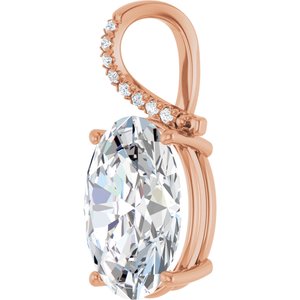 10K Rose Gold 18x13 mm Oval Pendant Mounting – image 3