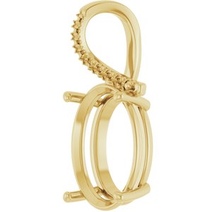 10K Yellow Gold 18x13 mm Oval Pendant Mounting – image 4
