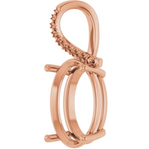 10K Rose Gold 18x13 mm Oval Pendant Mounting – image 4