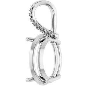 Sterling Silver 18x13 mm Oval Pendant Mounting – image 4