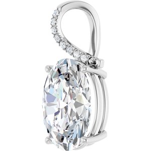 18K White Gold 18x13 mm Oval Pendant Mounting – image 3