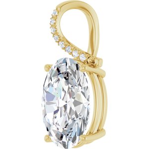 14K Yellow Gold 18x13 mm Oval Pendant Mounting – image 3