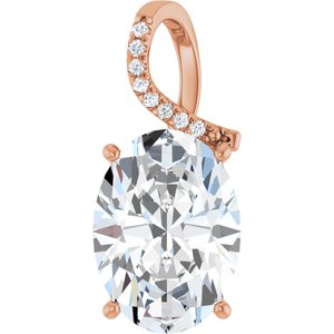 10K Rose Gold 18x13 mm Oval Pendant Mounting