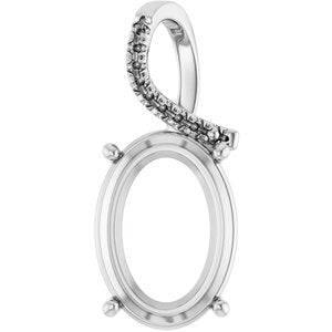 Sterling Silver 18x13 mm Oval Pendant Mounting – image 2