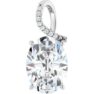 14K X1 White Gold 18x13 mm Oval Pendant Mounting