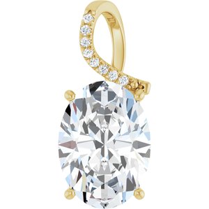 14K Yellow Gold 18x13 mm Oval Pendant Mounting