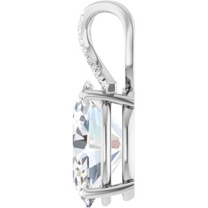 14K White Gold 18x13 mm Oval Pendant Mounting – image 5
