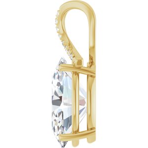 10K Yellow Gold 18x13 mm Oval Pendant Mounting – image 5