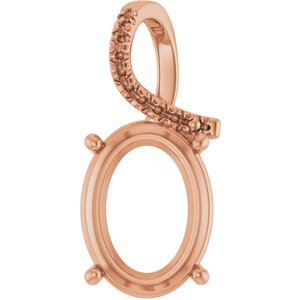 10K Rose Gold 16x12 mm Oval Pendant Mounting – image 2