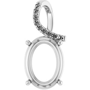 Sterling Silver 16x12 mm Oval Pendant Mounting – image 2