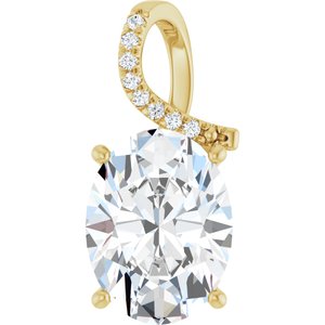 14K Yellow Gold 16x12 mm Oval Pendant Mounting