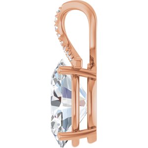 14K Rose Gold 16x12 mm Oval Pendant Mounting – image 5
