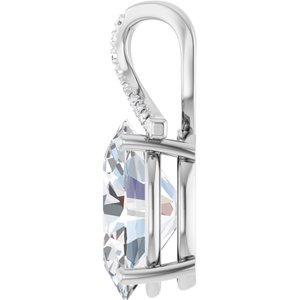 18K White Gold 16x12 mm Oval Pendant Mounting – image 5