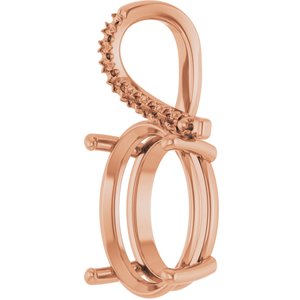 10K Rose Gold 16x12 mm Oval Pendant Mounting – image 4