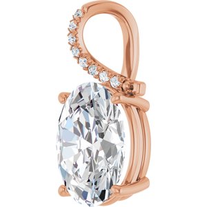 14K Rose Gold 16x12 mm Oval Pendant Mounting – image 3
