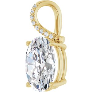 10K Yellow Gold 16x12 mm Oval Pendant Mounting – image 3