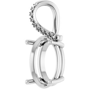 14K White Gold 16x12 mm Oval Pendant Mounting – image 4