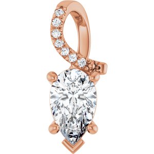 10K Rose Gold 9x5.5 mm Pear Pendant Mounting
