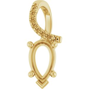 10K Yellow Gold 9x5.5 mm Pear Pendant Mounting – image 2