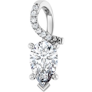 18K White Gold 9x5.5 mm Pear Pendant Mounting