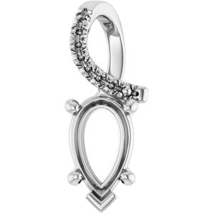 Platinum 9x5.5 mm Pear Pendant Mounting – image 2
