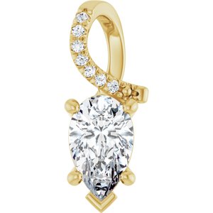 10K Yellow Gold 9x5.5 mm Pear Pendant Mounting