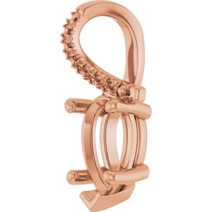 10K Rose Gold 9x5.5 mm Pear Pendant Mounting – image 4