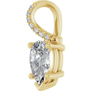 18K Yellow Gold 9x5.5 mm Pear Pendant Mounting – image 3