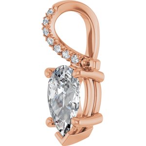 10K Rose Gold 9x5.5 mm Pear Pendant Mounting – image 3