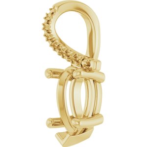 10K Yellow Gold 9x5.5 mm Pear Pendant Mounting – image 4