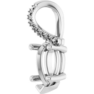 14K X1 White Gold 9x5.5 mm Pear Pendant Mounting – image 4