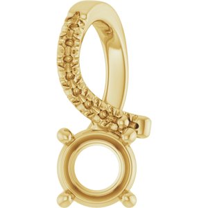 18K Yellow Gold 5.2 mm Round Pendant Mounting – image 2
