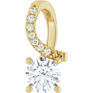 18K Yellow Gold 5.2 mm Round Pendant Mounting