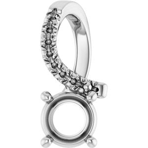 14K X1 White Gold 5.2 mm Round Pendant Mounting – image 2