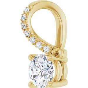 14K Yellow Gold 5.2 mm Round Pendant Mounting – image 3