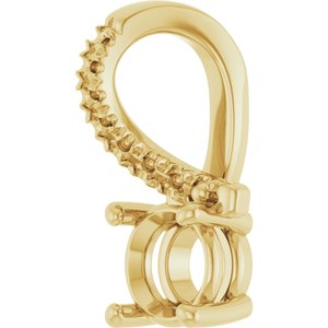 10K Yellow Gold 5.2 mm Round Pendant Mounting – image 4