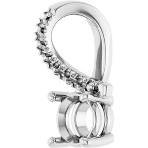 18K White Gold 5.2 mm Round Pendant Mounting – image 4