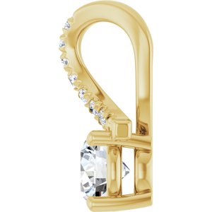 18K Yellow Gold 5.2 mm Round Pendant Mounting – image 5