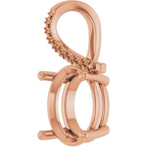 10K Rose Gold 12x10 mm Oval Pendant Mounting – image 4