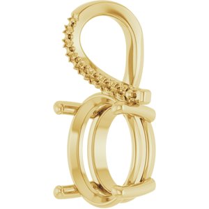 10K Yellow Gold 12x10 mm Oval Pendant Mounting – image 4